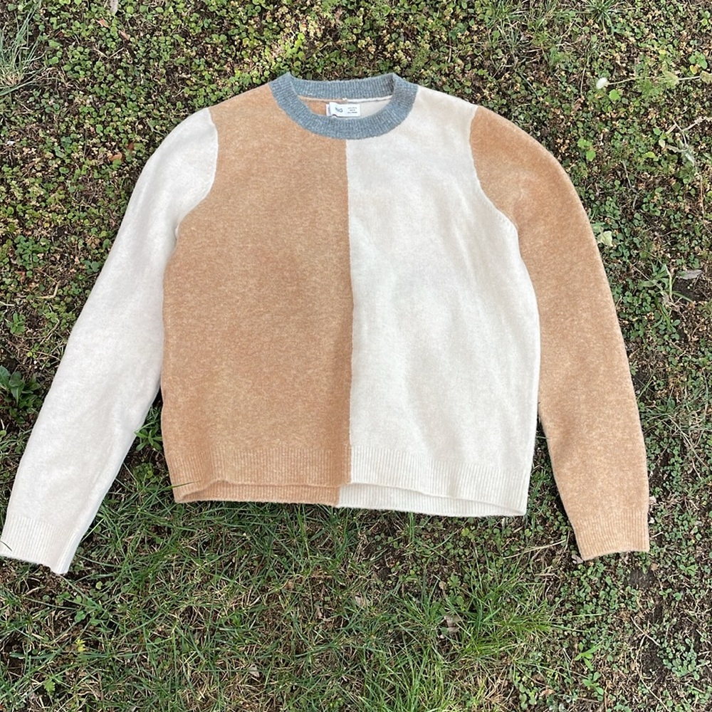 NWOT Mango Colorblock Wool Sweater
